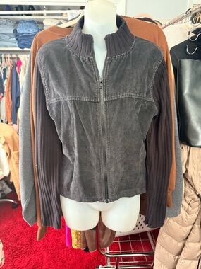 Y2K Women's Charcoal Gray Zip-Front Jacket